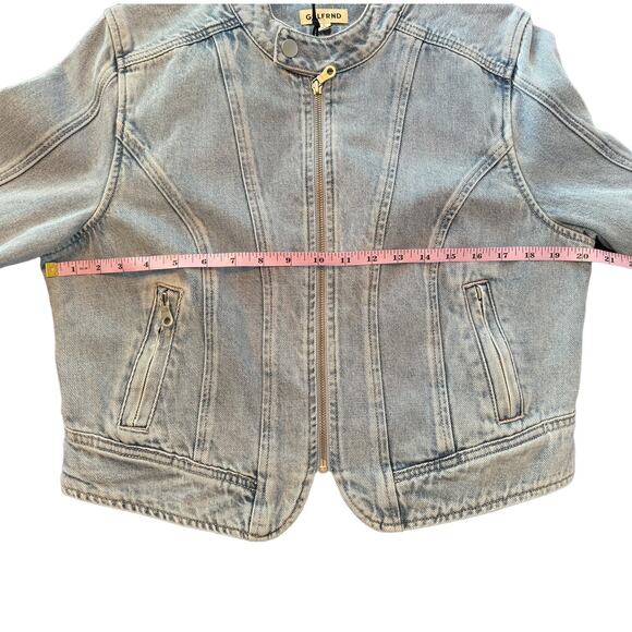 NWT GRLFRND Ash Racer Denim Jacket Angeles CrestLarge Moto - Picture 10 of 13